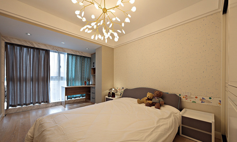 卧室图片来自家装大管家在108平现代简约3居 尽显舒适优雅的分享
