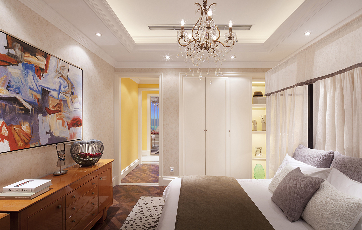 美式 三居 大户型 跃层 复式 80后 小资 卧室图片来自高度国际姚吉智在158平米美式休闲浪漫家的分享