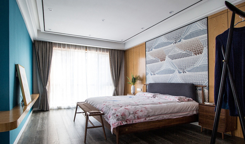卧室图片来自家装大管家在120平现代新中式 简单优雅空间的分享