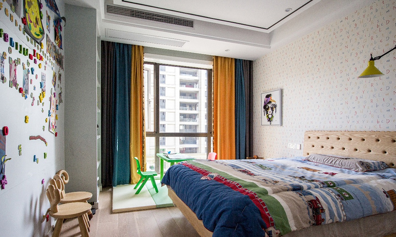 儿童房图片来自家装大管家在120平现代新中式 简单优雅空间的分享