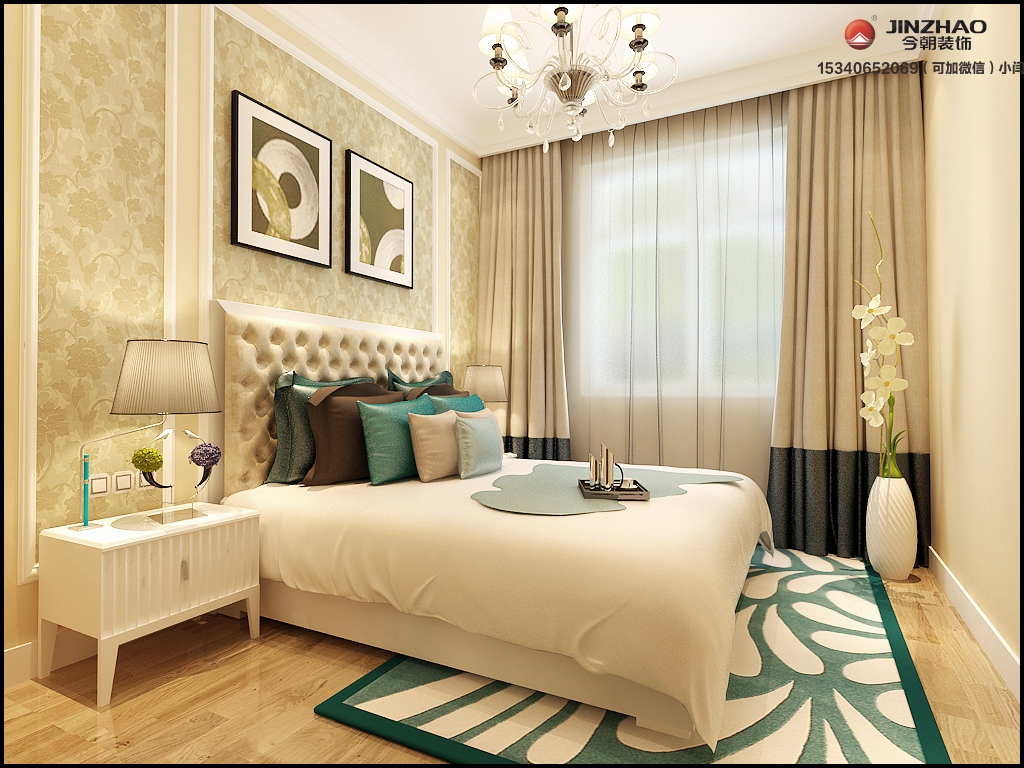 三居 简约 小资 80后 卧室图片来自装家美在东润国际106平米现代简约风格的分享