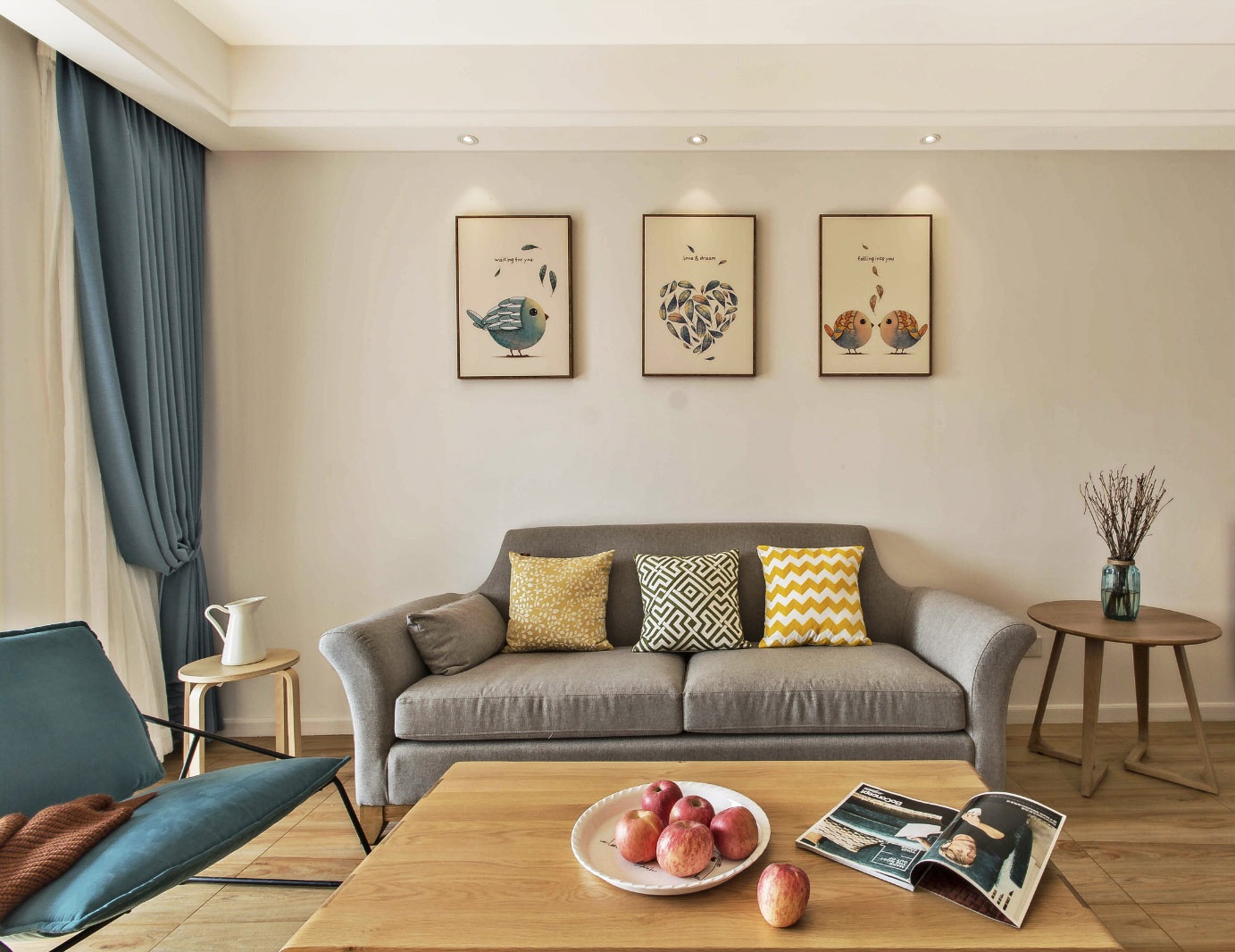 欧式 白领 收纳 80后 小资 二居 客厅图片来自温江装修公司在89㎡北欧原木风“惬意生活”的分享
