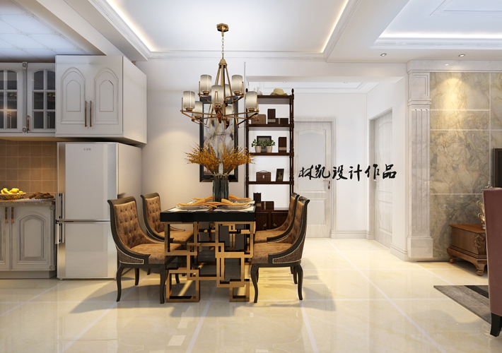 二居 金地铂悦 美式风格 餐厅图片来自百家设计小刘在中海城130平简欧风格全包12万的分享