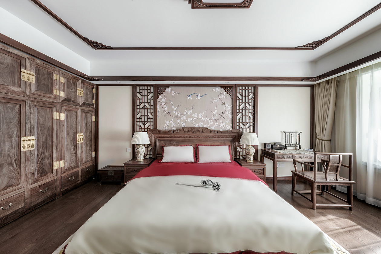 中汇花园 装修设计 中式风格 腾龙设计 卧室图片来自孔继民在中式风格装修设计案例展示的分享