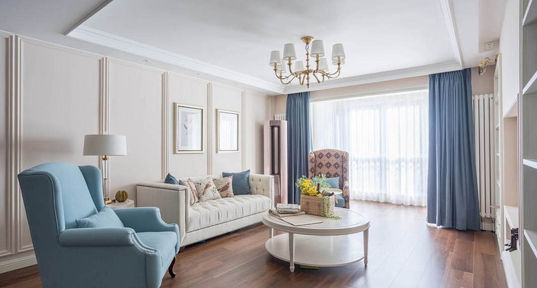 客厅图片来自家装大管家在120平美式舒适3居 都市慢生活的分享