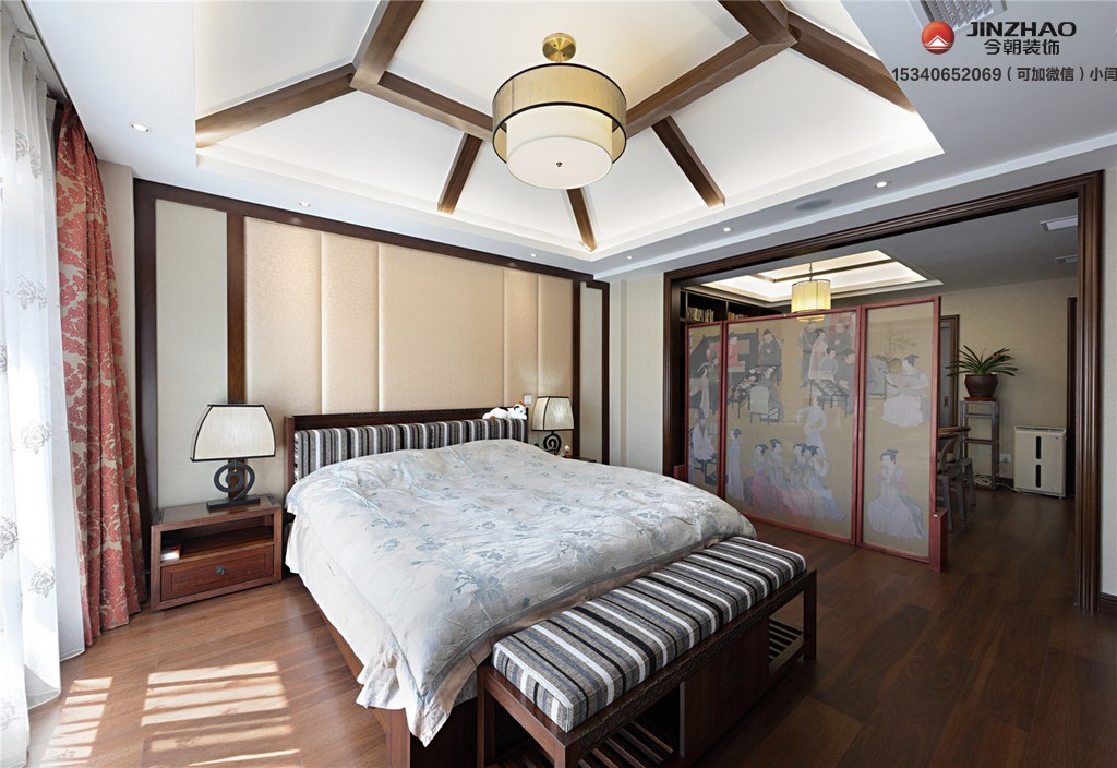 卧室图片来自装家美在191平米新中式效果图的分享