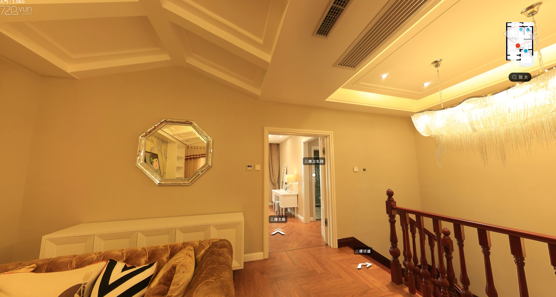 别墅 美式风格 跃层 洋房 楼梯图片来自大宅别墅装修设计在美式风格315平洋房跃层的分享