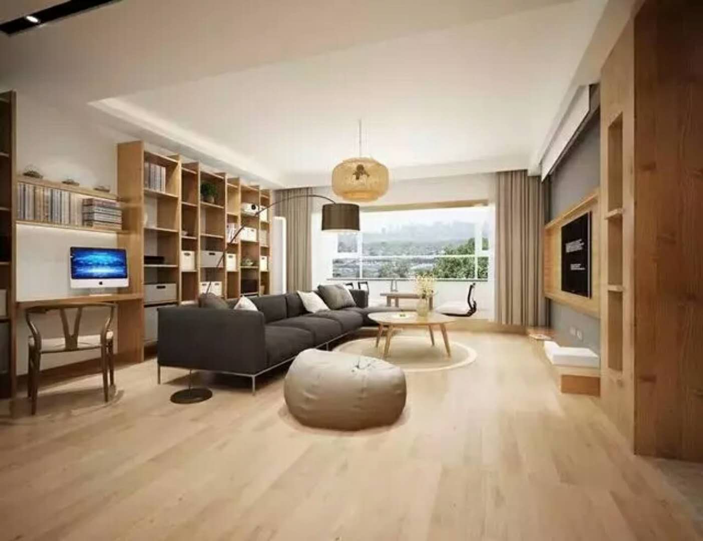 简约 日系 重庆家装 鹏友百年 白领 四居 客厅图片来自鹏友百年装饰在149㎡日式婚房，简约舒适又大方的分享