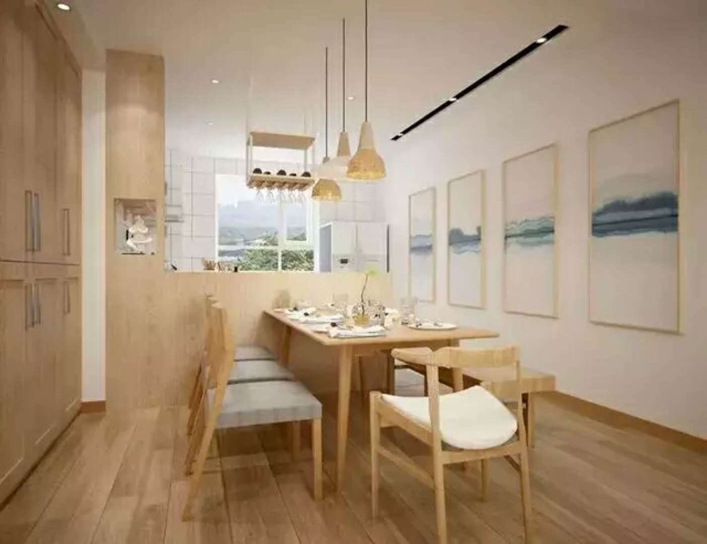 简约 日系 重庆家装 鹏友百年 白领 四居 餐厅图片来自鹏友百年装饰在149㎡日式婚房，简约舒适又大方的分享