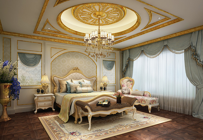 一品漫城 别墅装修 欧式古典 别墅设计师 卧室图片来自孔继民在欧式古典风格别墅设计案例的分享