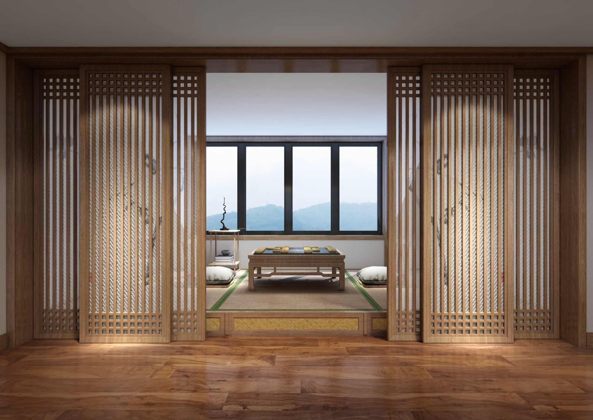 卧室 别墅图片来自著名中式装修设计师在武汉世茂龙湾新中式风格设计案例的分享