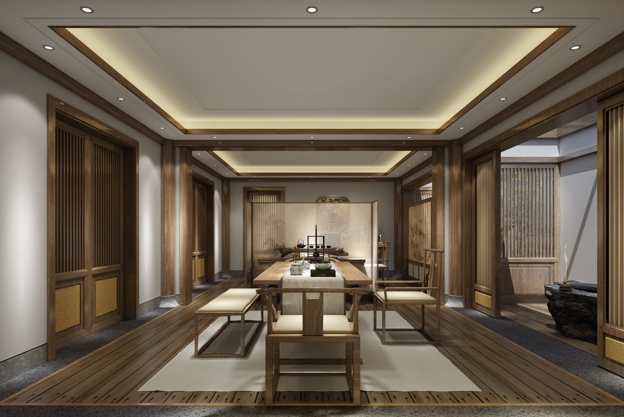 卧室 别墅图片来自著名中式装修设计师在武汉世茂龙湾新中式风格设计案例的分享