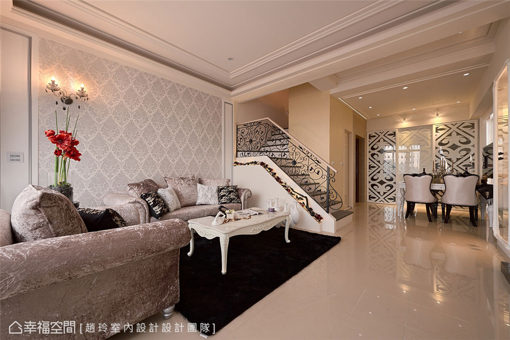 别墅 装修设计 新古典 混搭 楼梯图片来自幸福空间在281平，时尚美型 新古典混搭的分享