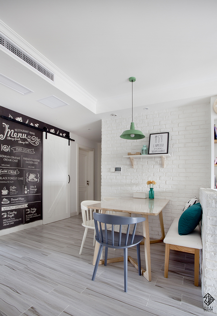 餐厅图片来自西安紫苹果装饰工程有限公司在110平北欧三居室的分享