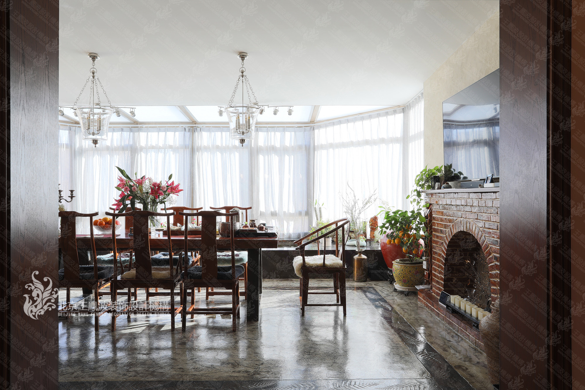 别墅 美式风格 餐厅图片来自王凤波设计机构在春风十里不如你的分享