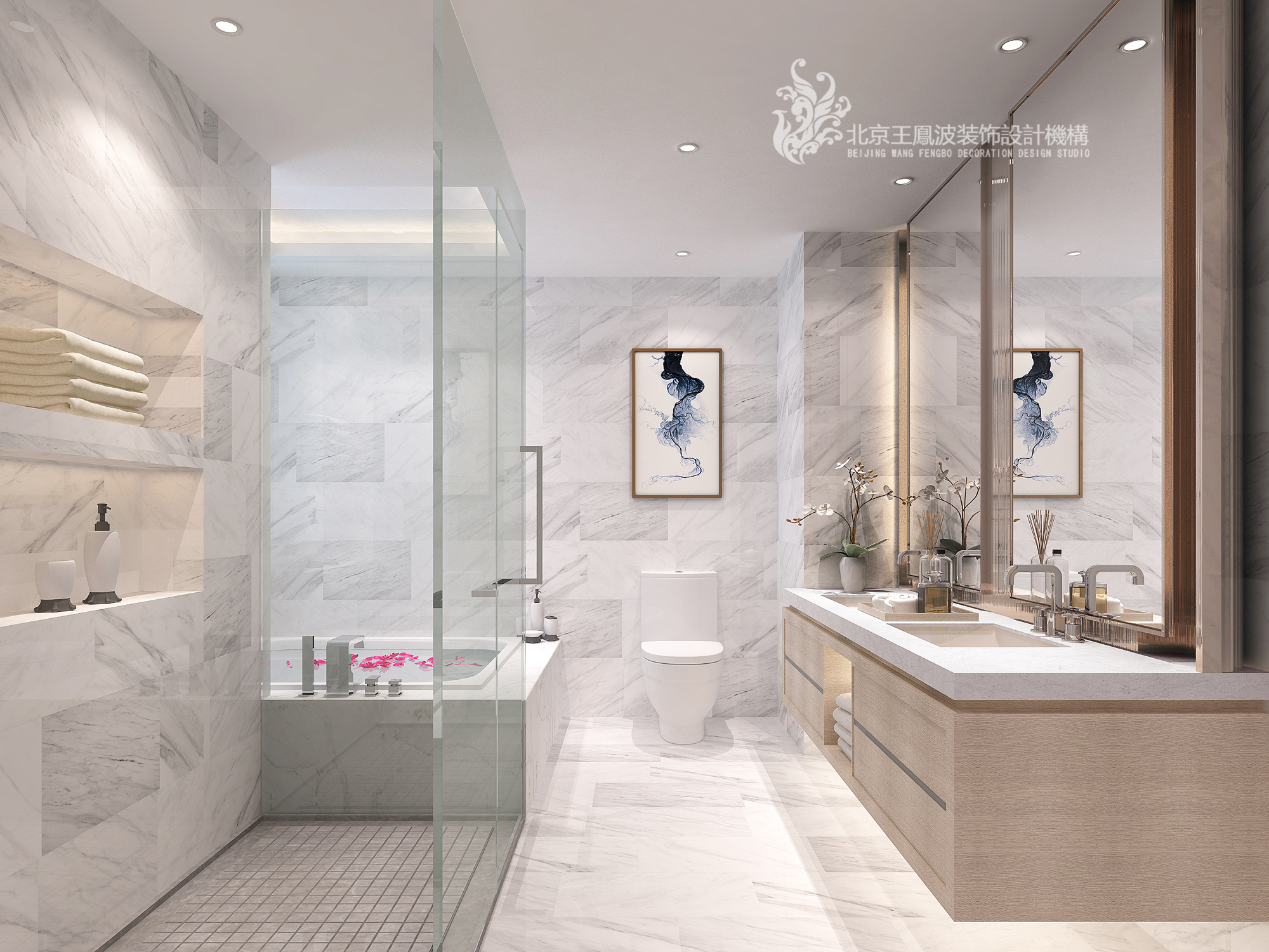 卫生间图片来自王凤波设计机构在新中式别墅设计提香草堂的分享