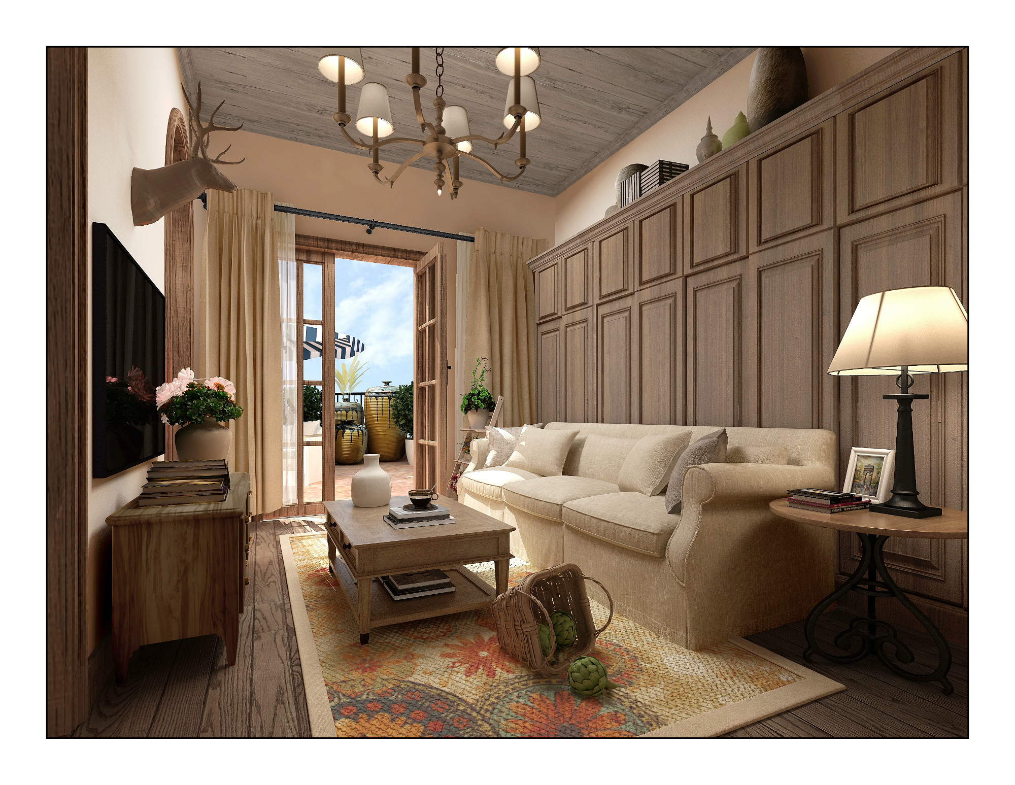 别墅 卧室图片来自王凤波设计机构在东方太阳城美式别墅的分享