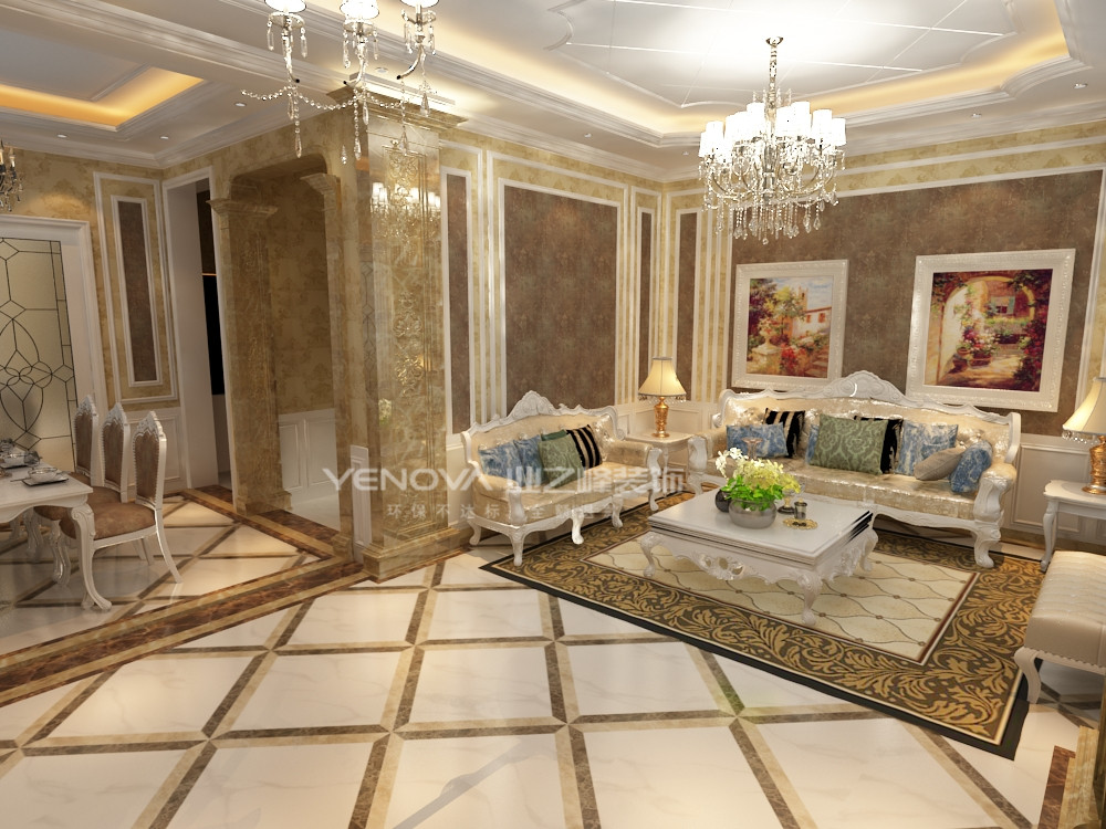 欧式 别墅 白领 80后 小资 暖色系 客厅图片来自业之峰沈阳公司在简欧风格装修别墅的分享