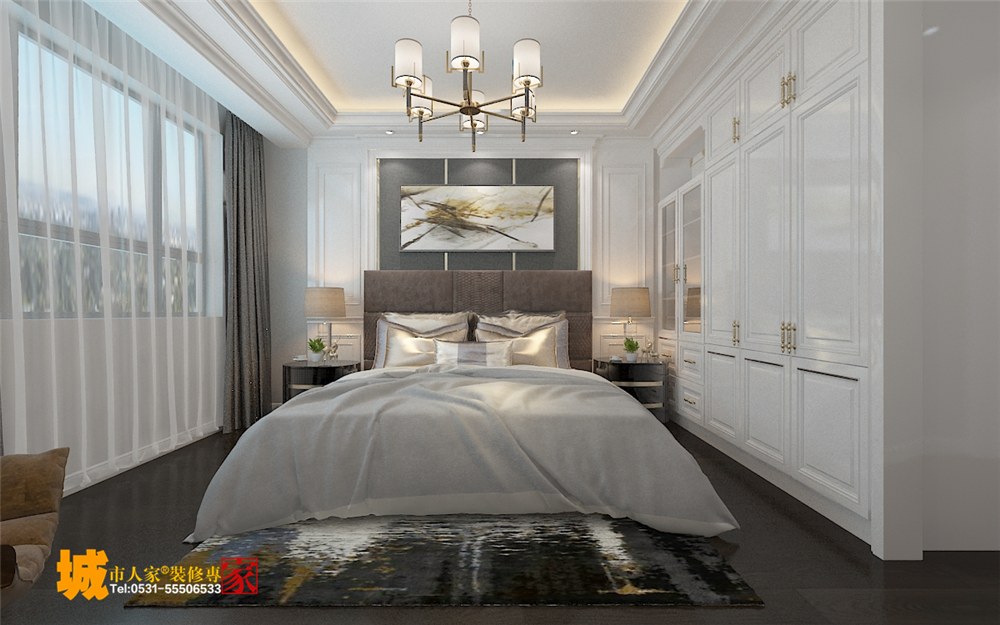 简约 美式 卧室图片来自济南城市人家装修公司-在章丘山水泉城装修案例美式风格的分享