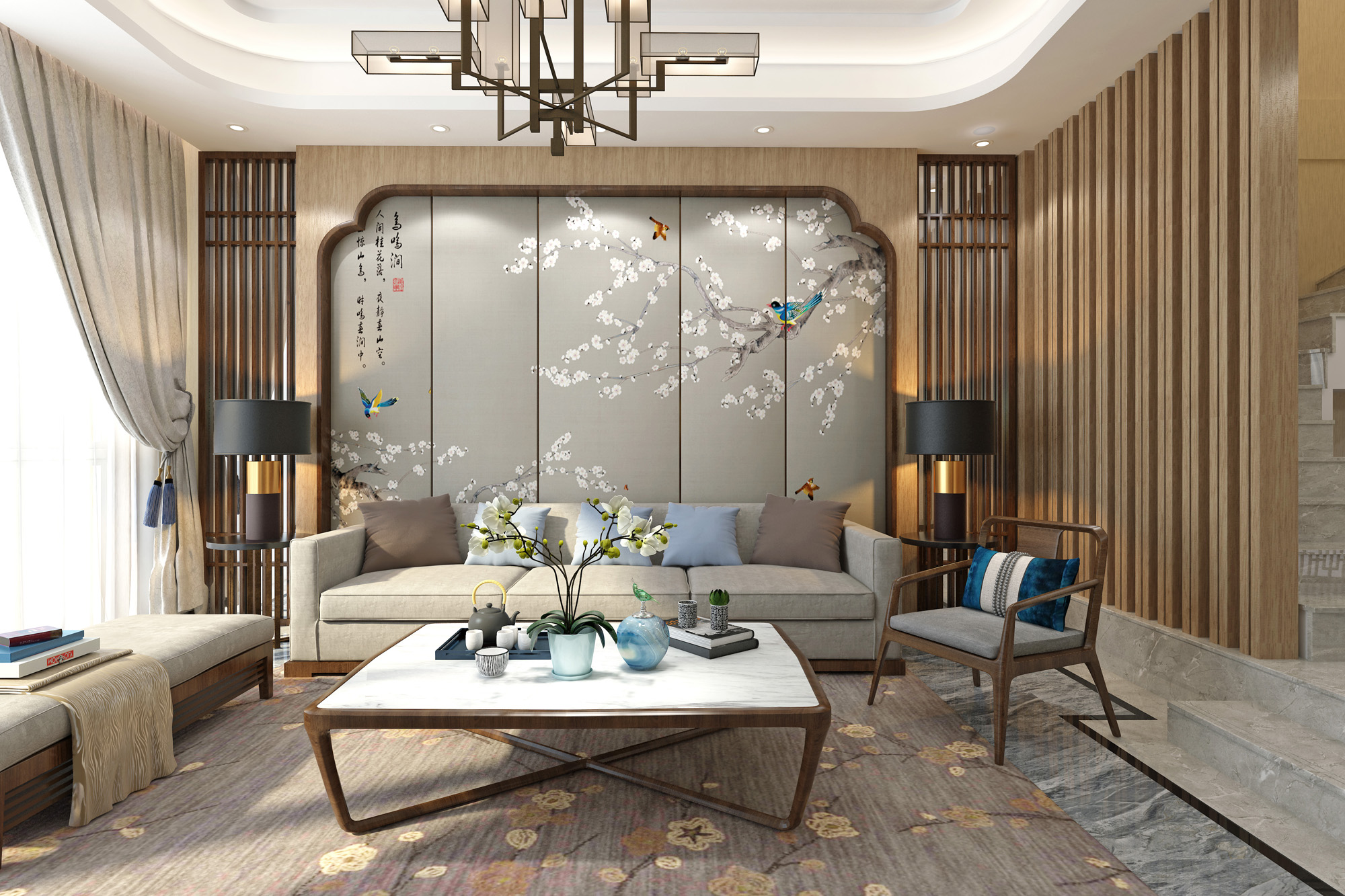 三居 小资 客厅图片来自云南俊雅装饰工程有限公司在中式的分享