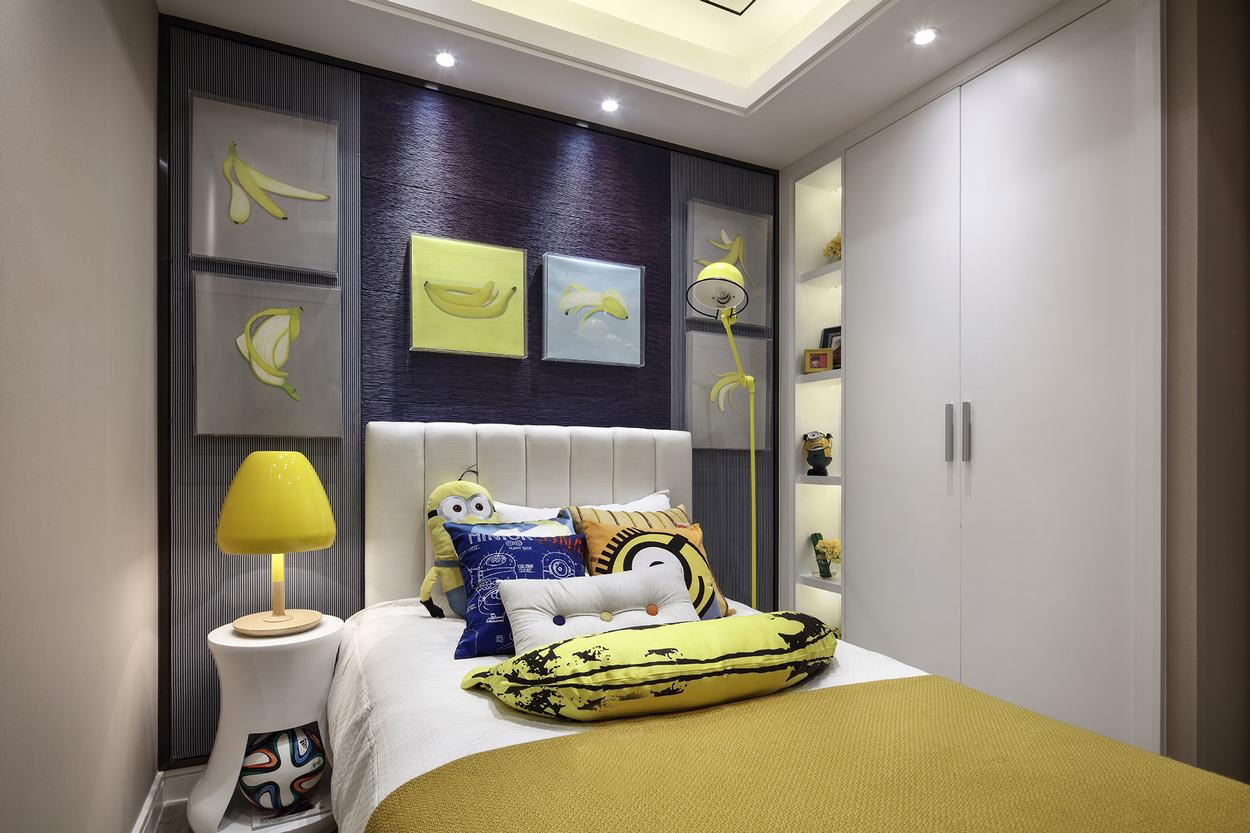 卧室图片来自西安紫苹果装饰工程有限公司在135平简约风格的分享