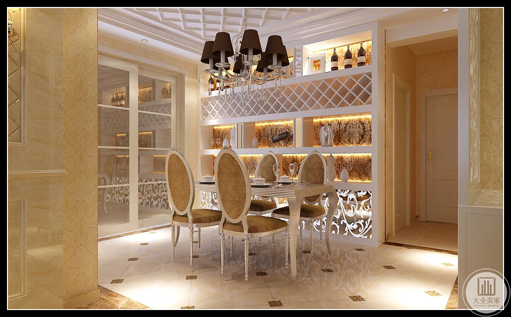 欧式 大业美家 装修效果 餐厅图片来自大业美家 家居装饰在林荫大院138平欧式奢华案例的分享