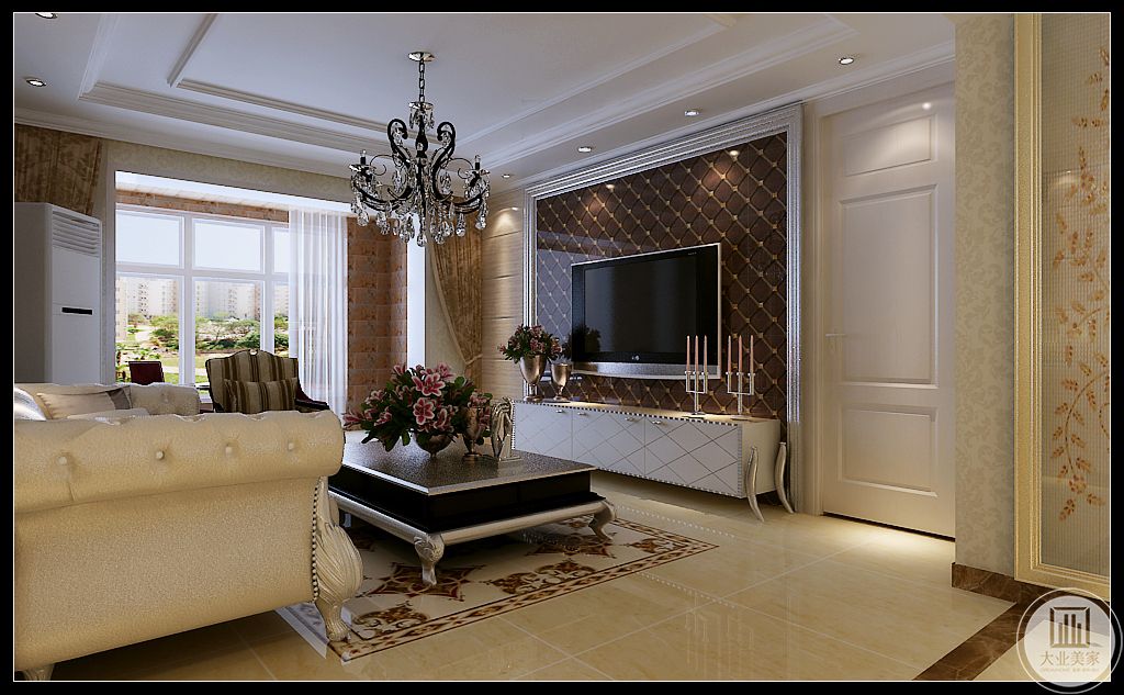 欧式 大业美家 装修效果 客厅图片来自大业美家 家居装饰在林荫大院138平欧式奢华案例的分享