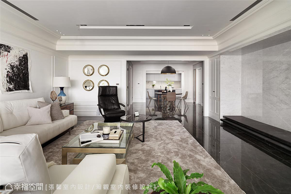 现代风格 装修设计 装修完成 客厅图片来自幸福空间在182平，582魔法  黑白灰个性宅的分享