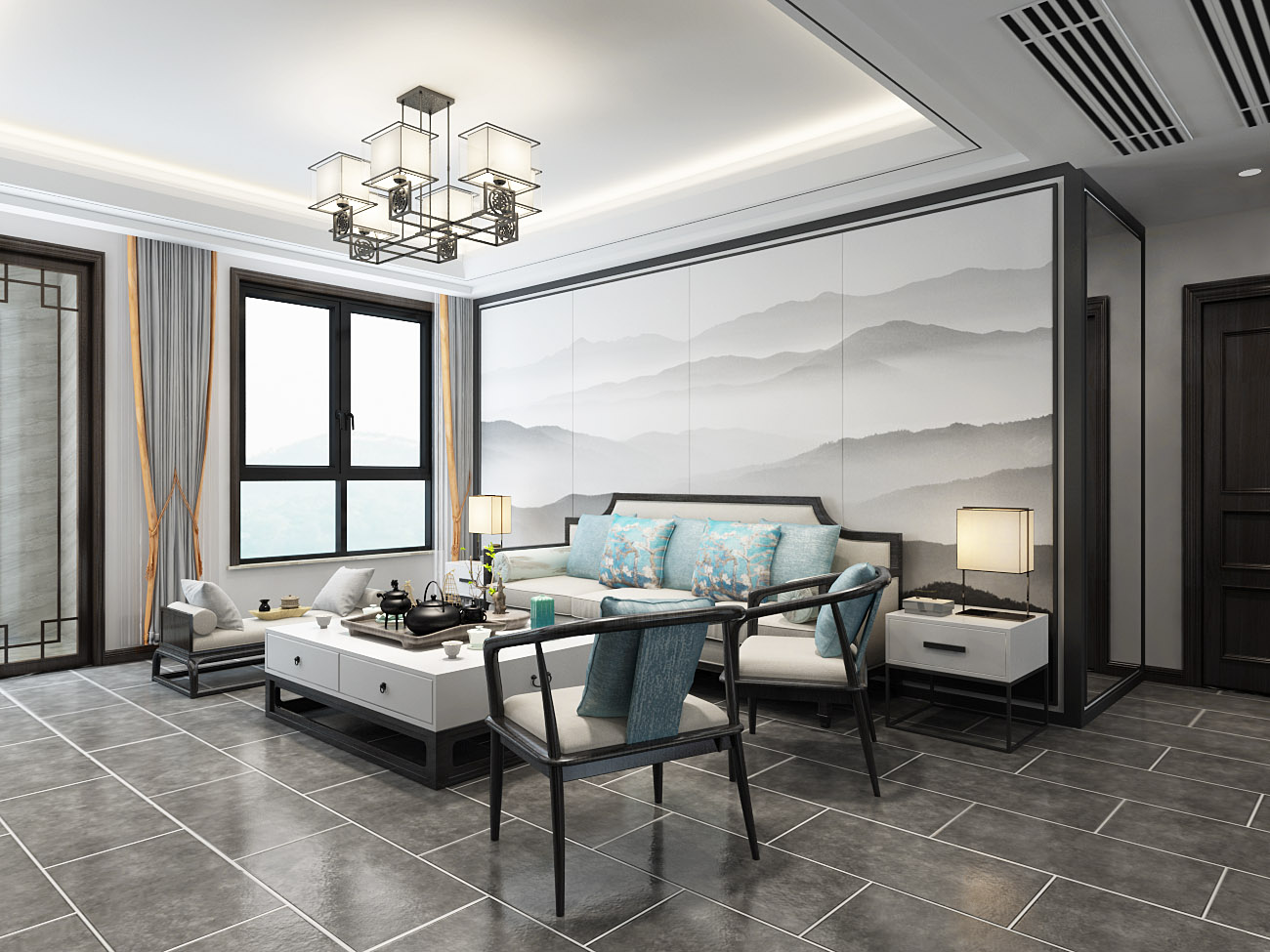 客厅图片来自云南俊雅装饰工程有限公司在融城山水 中式风格的分享