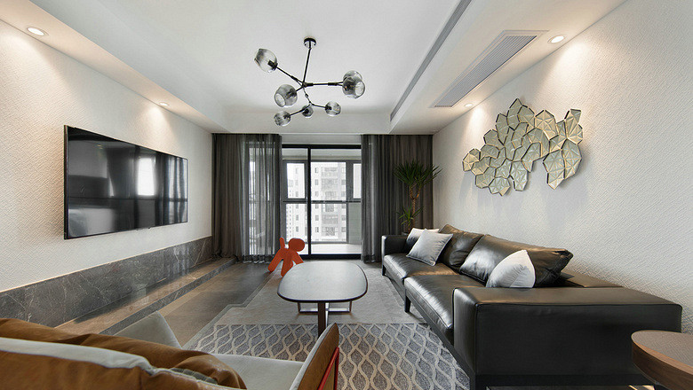 客厅图片来自家装大管家在美不胜收 109平现代简约舒适3居的分享
