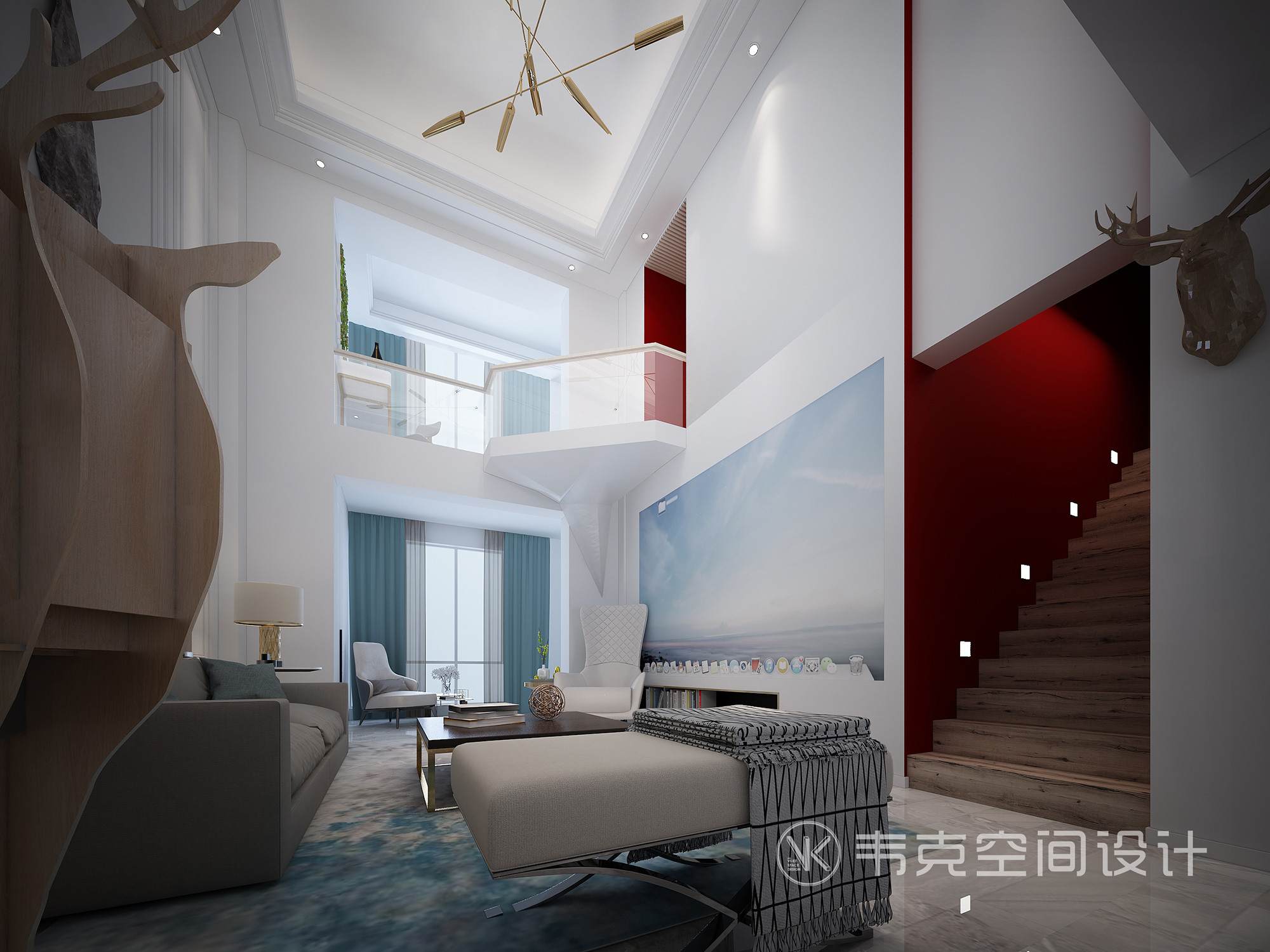 5室 客厅图片来自韦克空间设计在现代风新家，守护心灵的静土的分享