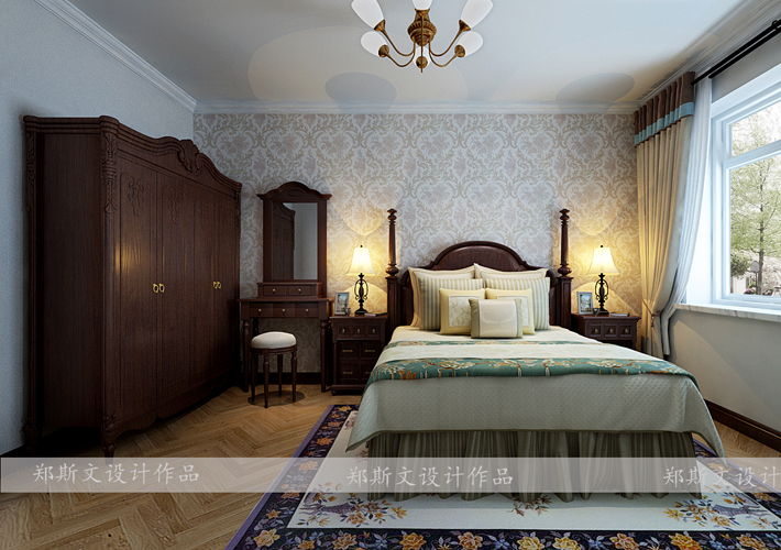 卧室图片来自沈阳百家装饰小姜在百家装饰华泰新都120平美式风格的分享