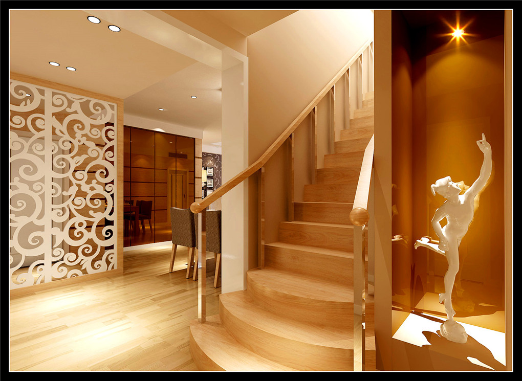楼梯图片来自北京高度国际在华馨公寓---现代主义复式的分享