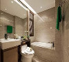 安装浴缸，舒缓一天的疲惫，大镜子的加入视觉上扩大了空间，整体清爽又干净。
