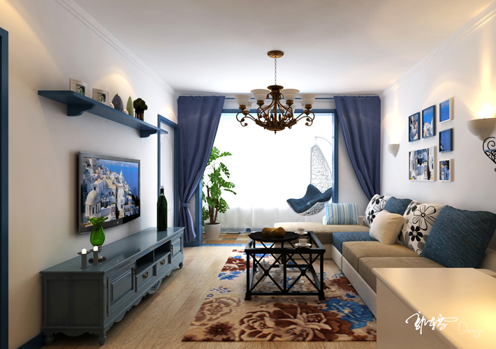 二居 碧桂园星荟 地中海风格 客厅图片来自百家设计小刘在碧桂园星荟78平地中海风格的分享