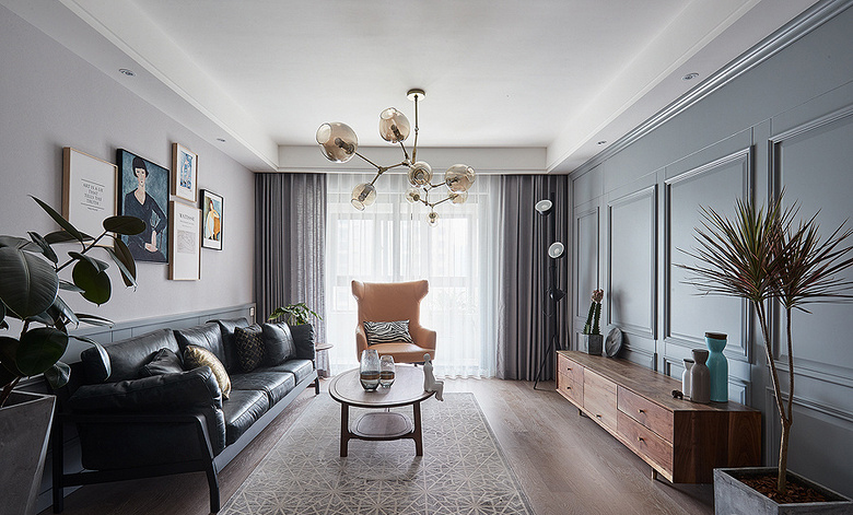 客厅图片来自家装大管家在舒适生活 115平现代混搭时尚3居的分享