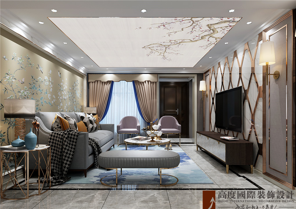 后现代 奢华 金隅上城郡 客厅图片来自北京高度国际-陈玲在金隅上城郡——后现代奢华的分享