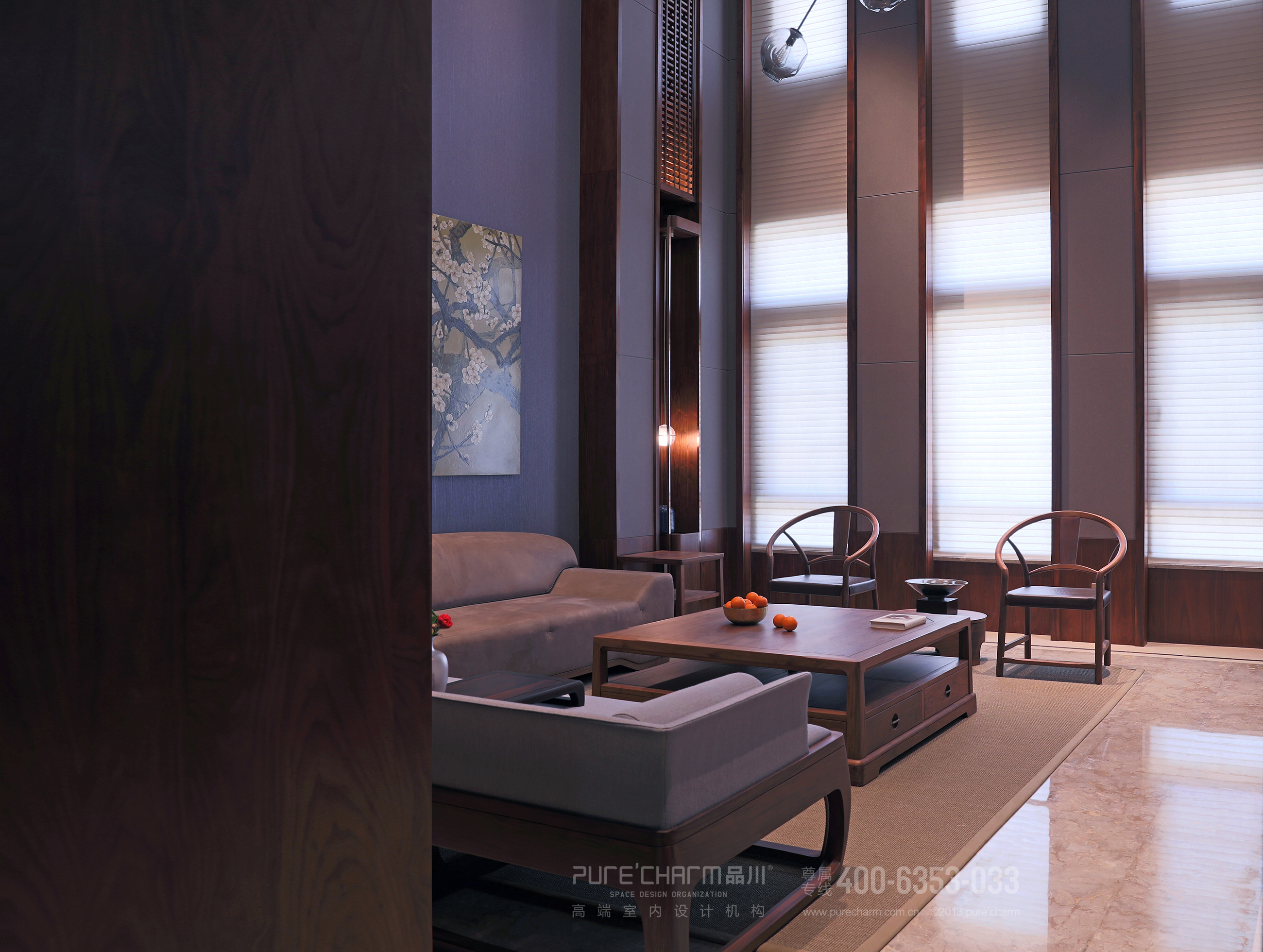 客厅图片来自品川室内设计在以风雅为骨的顶豪人文大宅的分享