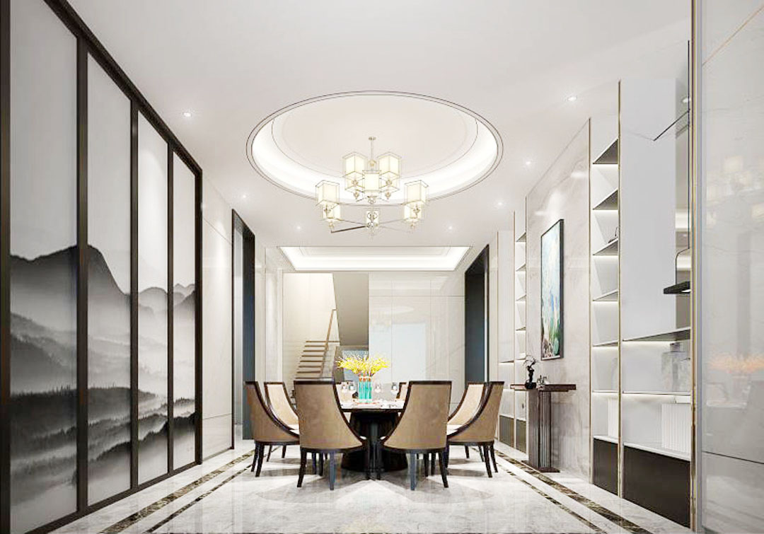 别墅 新中式 餐厅图片来自穆森设计在MSD穆森设计机构--银湖别墅的分享