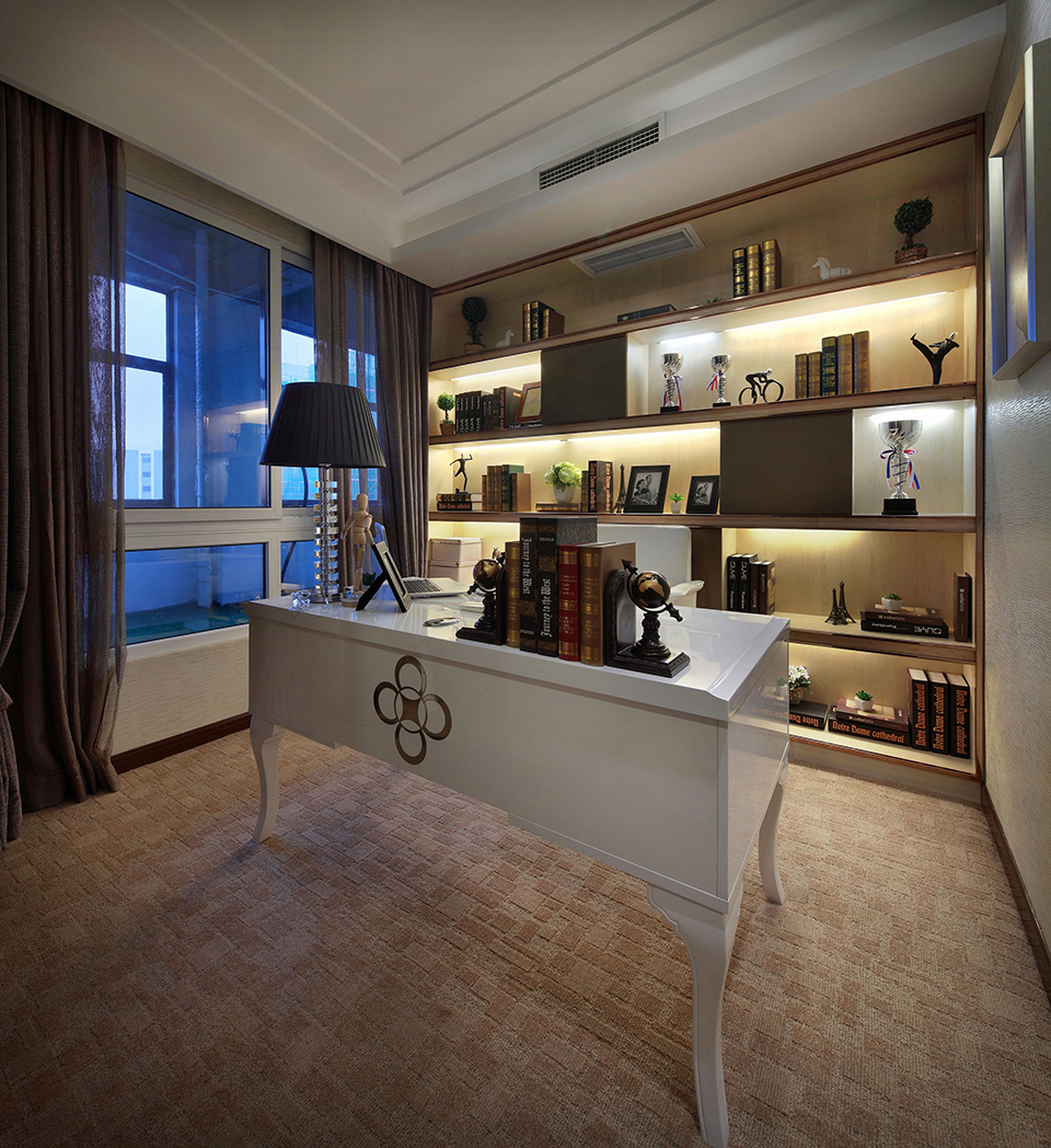 三居 欧式 书房图片来自云南俊雅装饰工程有限公司在丹槿园的分享