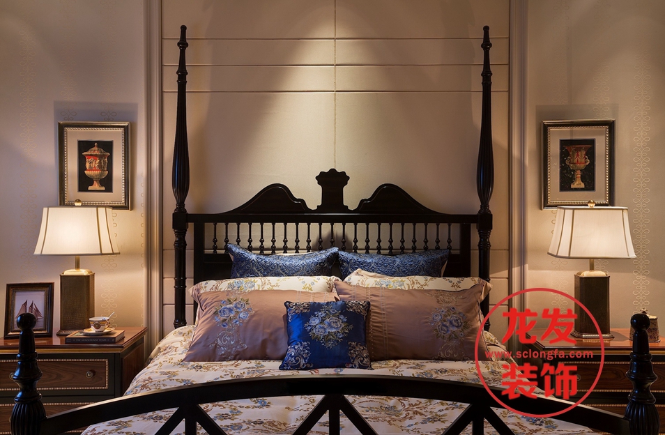 美式设计 成都龙发 龙发装饰 卧室图片来自用户20000004404262在长滩壹号美式风格案例分享的分享