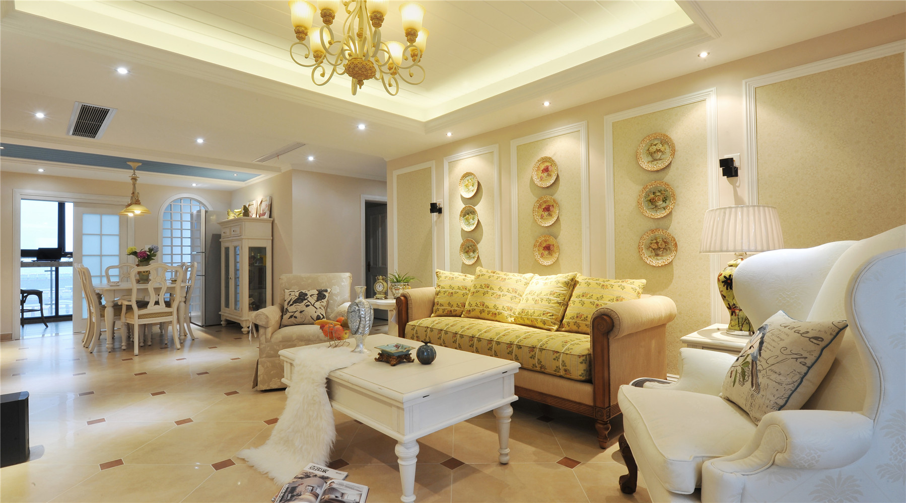 尚汇豪庭 装修设计 地中海风格 上海设计师 客厅图片来自孔继民在尚汇豪庭四房装修美式地中海的分享