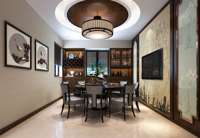 宝山别墅 中式风格 别墅设计师 上海聚通装 聚通装潢 餐厅图片来自jtong0002在宝山别墅350平中式风格的分享