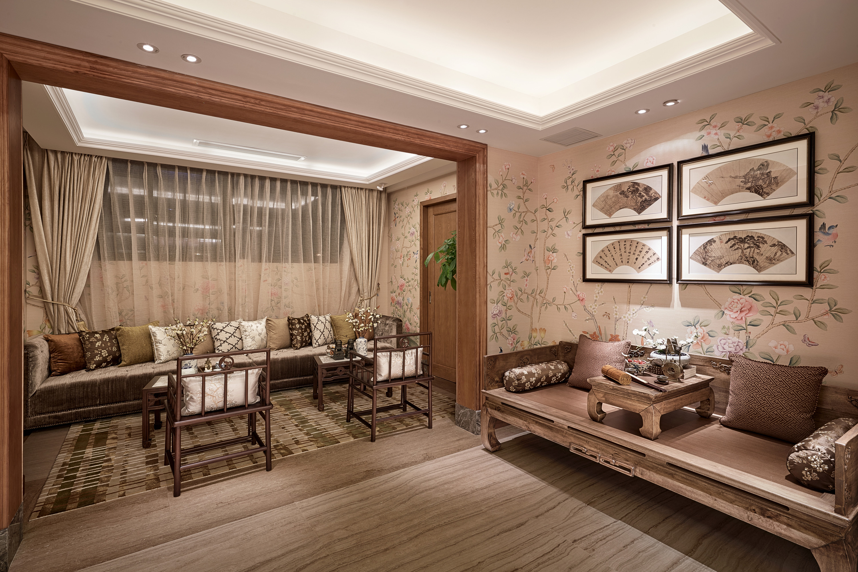 泗泾颐景园 别墅装修 中式风格 别墅设计师 客厅图片来自腾龙设计在中式风格别墅设计案例展示的分享