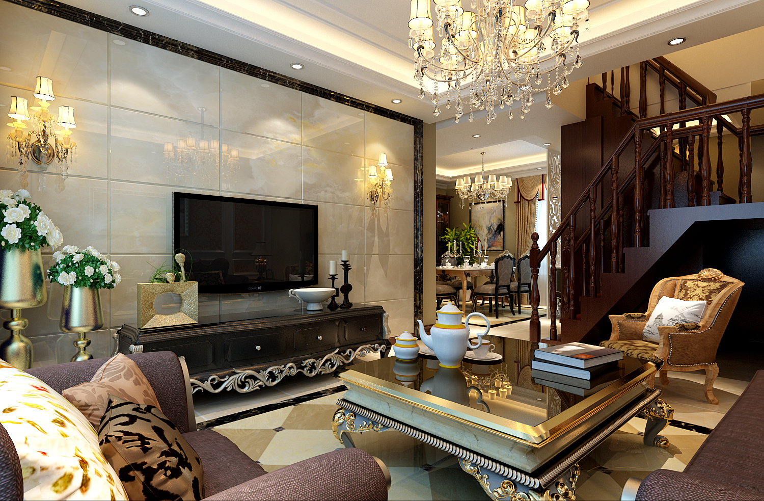 客厅图片来自北京高度国际在金地朗悦--欧式新古典的分享