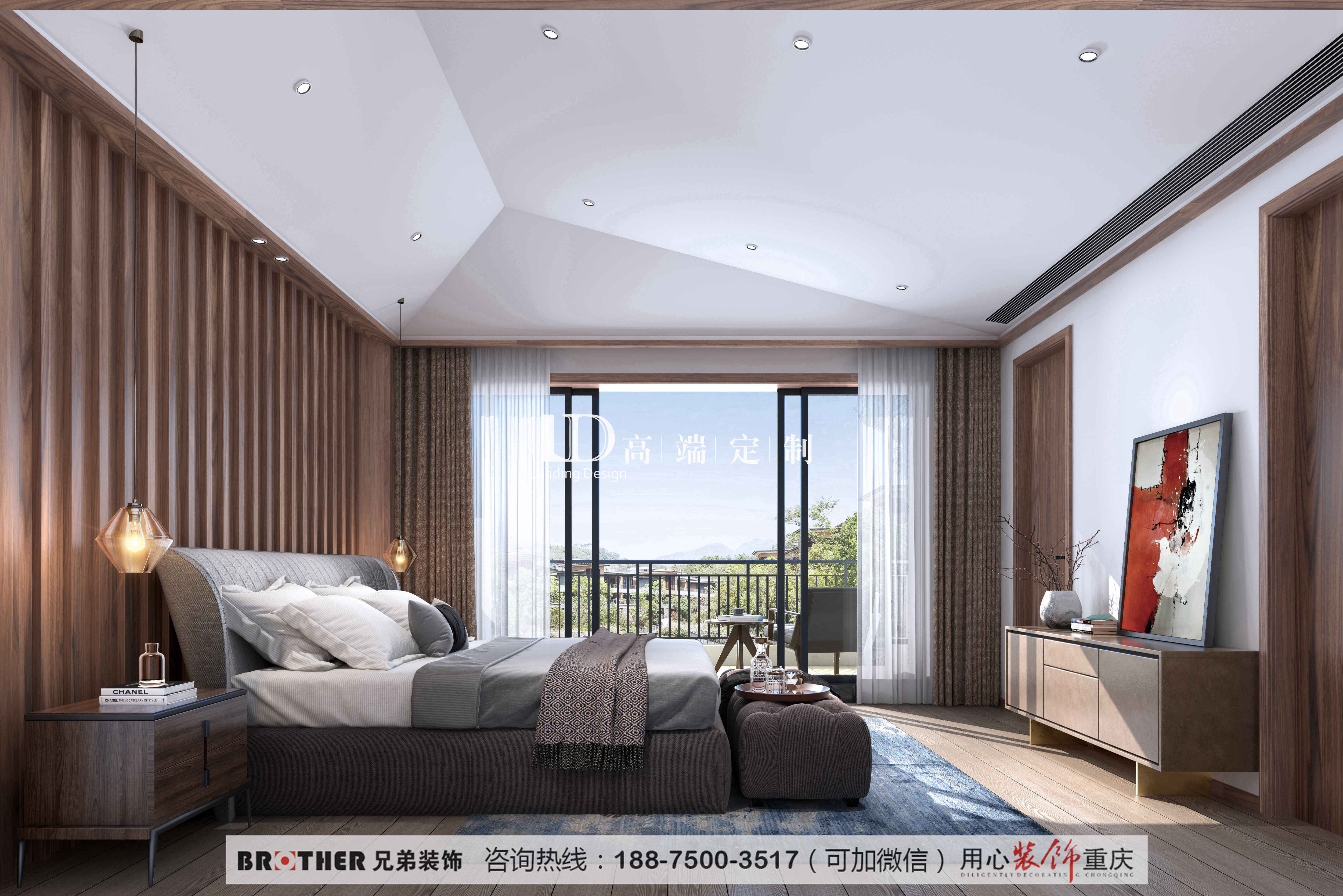 现代 洋房 卧室图片来自重庆兄弟装饰黄妃在龙湖九里晴川揽境装修设计参考的分享