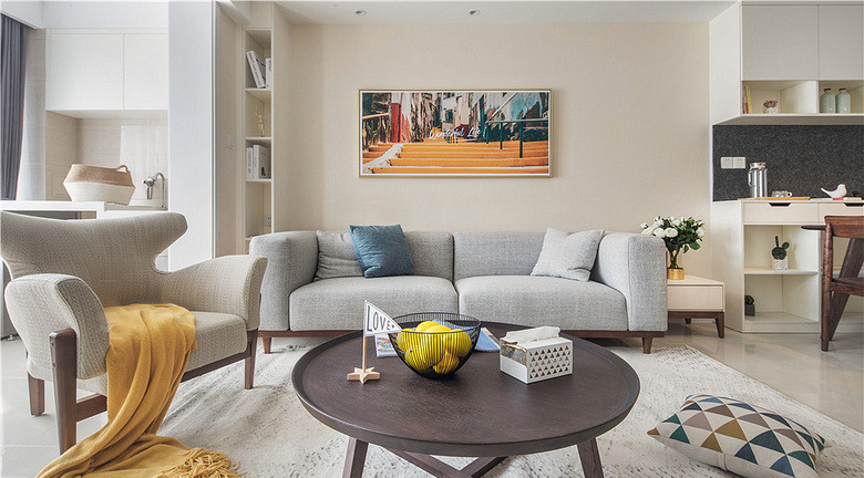 客厅图片来自家装大管家在温润素雅 98平现代简约舒适空间的分享