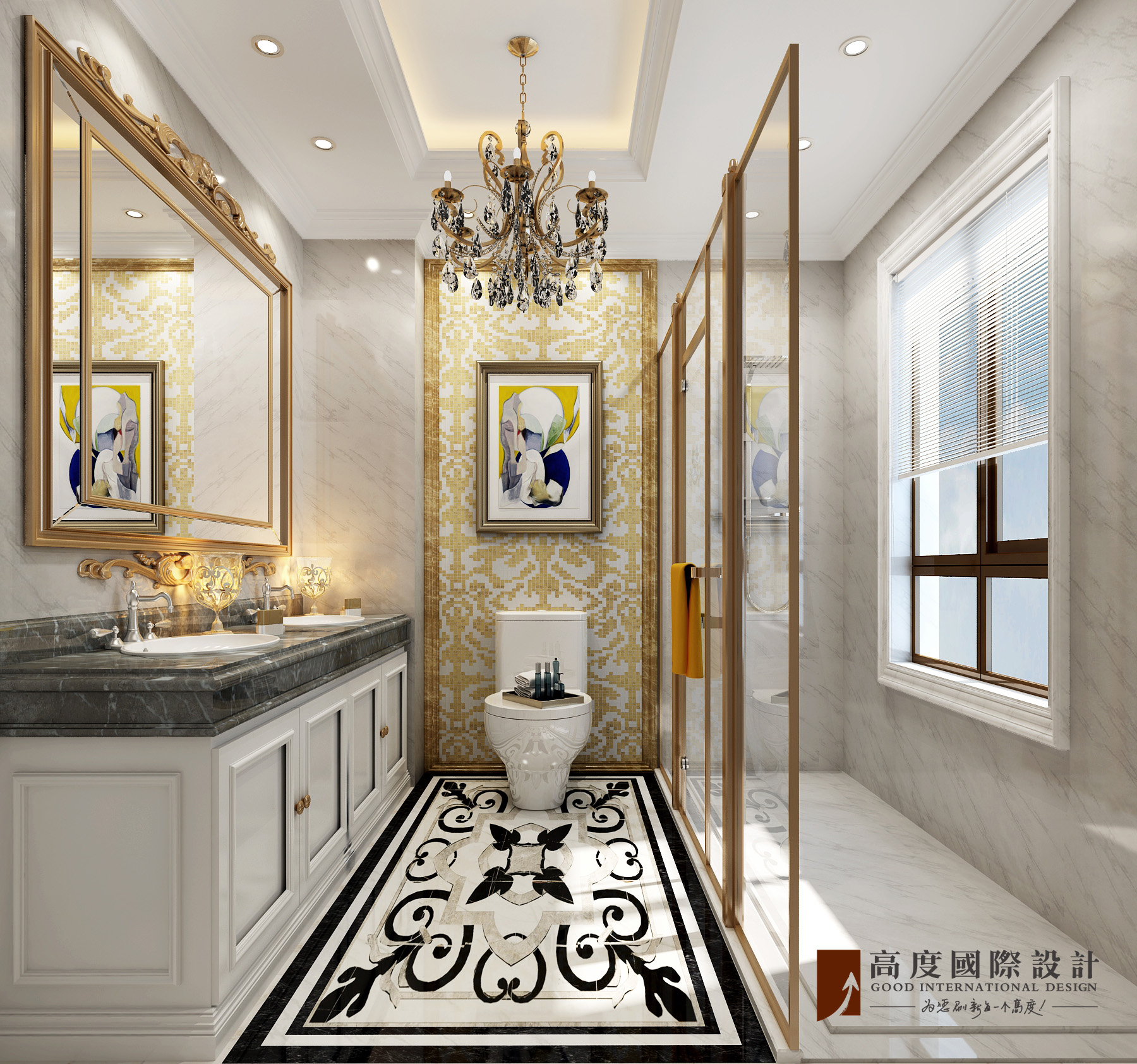 卫生间图片来自北京高度国际在中信墅--简约欧式风格的分享
