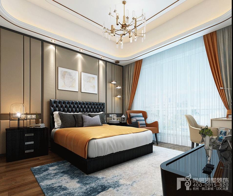 杭州 尚层 装饰 轻奢 别墅 卧室图片来自别墅装修达人在别墅装修设计的分享