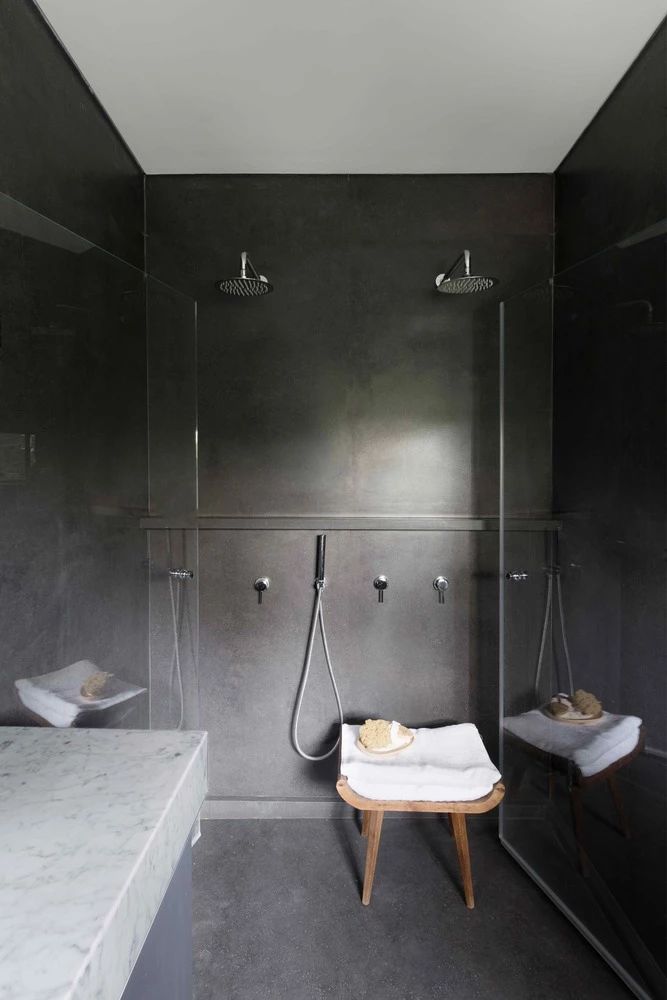 现代 黑色 简约 别墅 联排 半包 全案设计 全包 卫生间图片来自鹏友百年装饰在高级黑的家，到底有多酷！的分享